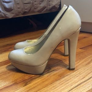 Nude platform heels